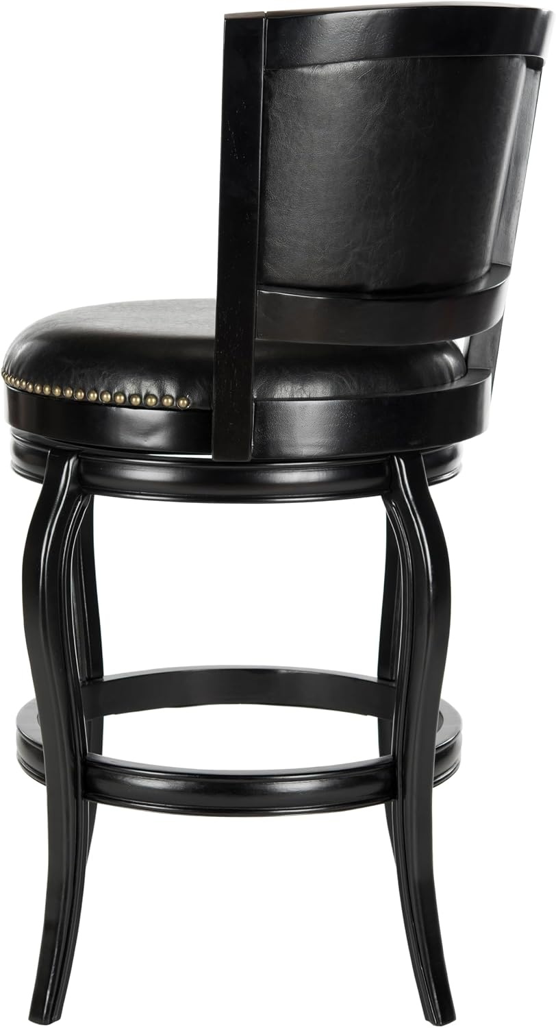 image:imageSafavieh Home Collection Pasquale Walnut 29inch Bar StoolBlack