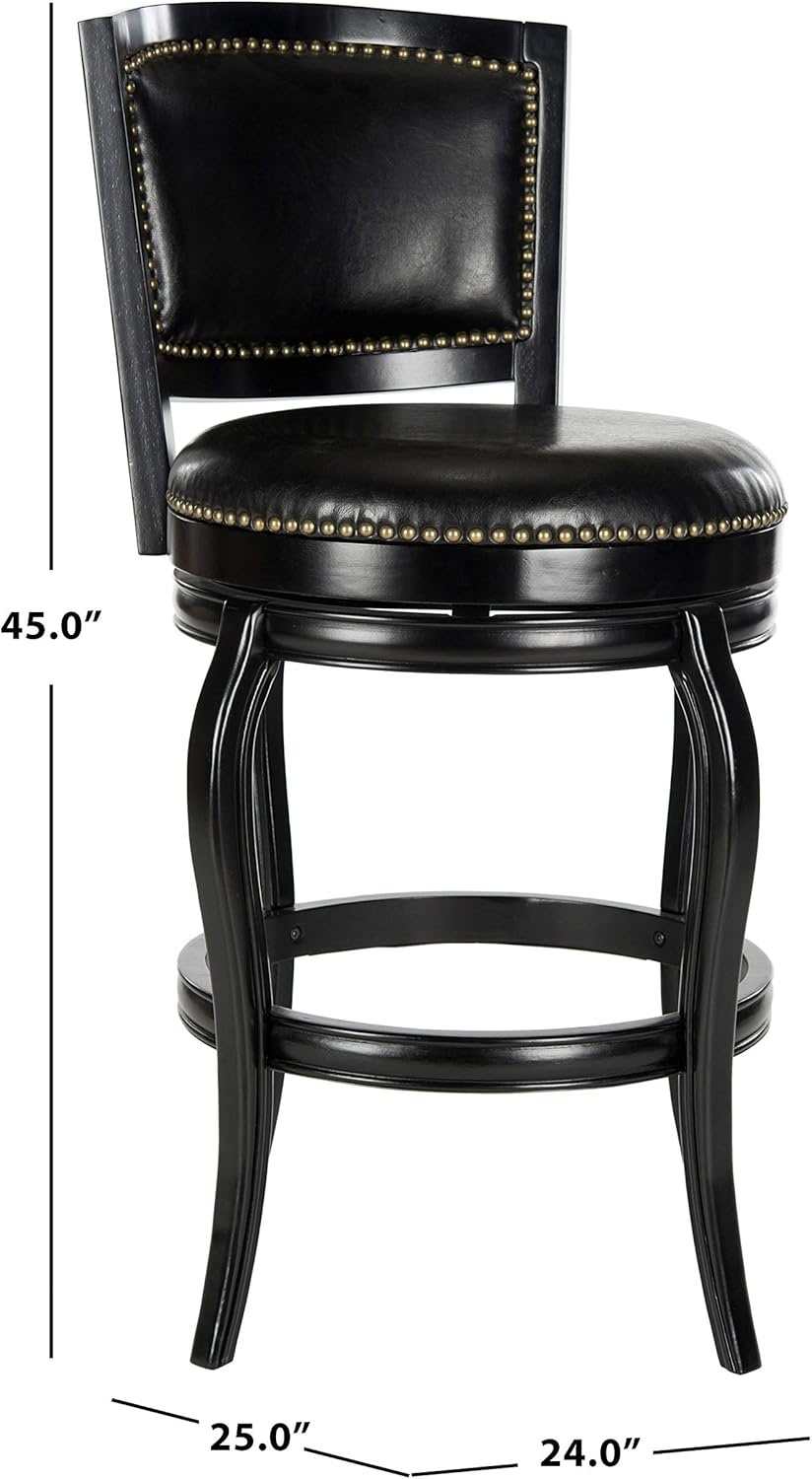 image:imageSafavieh Home Collection Pasquale Walnut 29inch Bar StoolBlack
