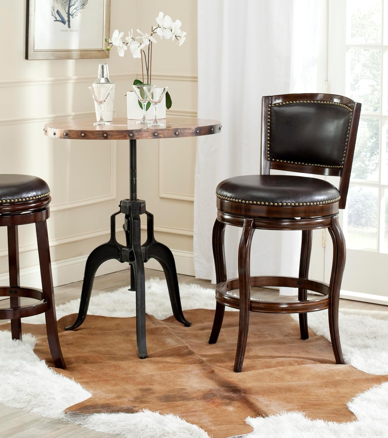 image:imageSafavieh Home Collection Pasquale Walnut 29inch Bar StoolEspressoBrown