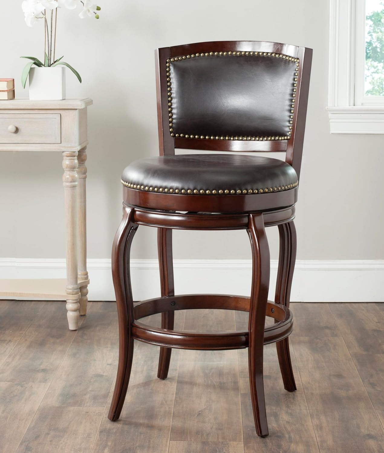 image:imageSafavieh Home Collection Pasquale Walnut 29inch Bar StoolSierraBrown