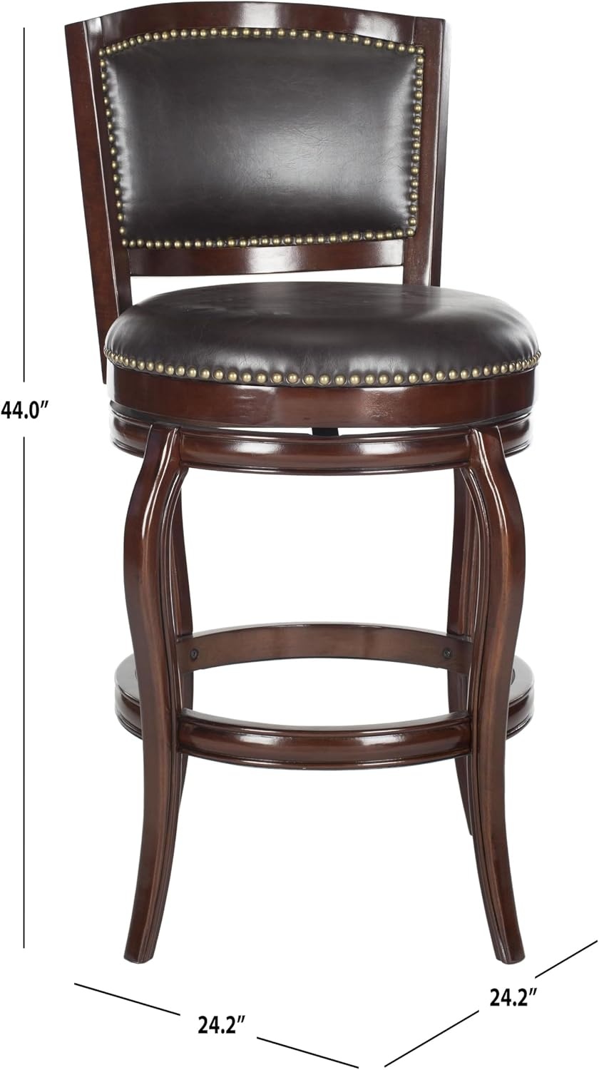 image:imageSafavieh Home Collection Pasquale Walnut 29inch Bar StoolSierraBrown