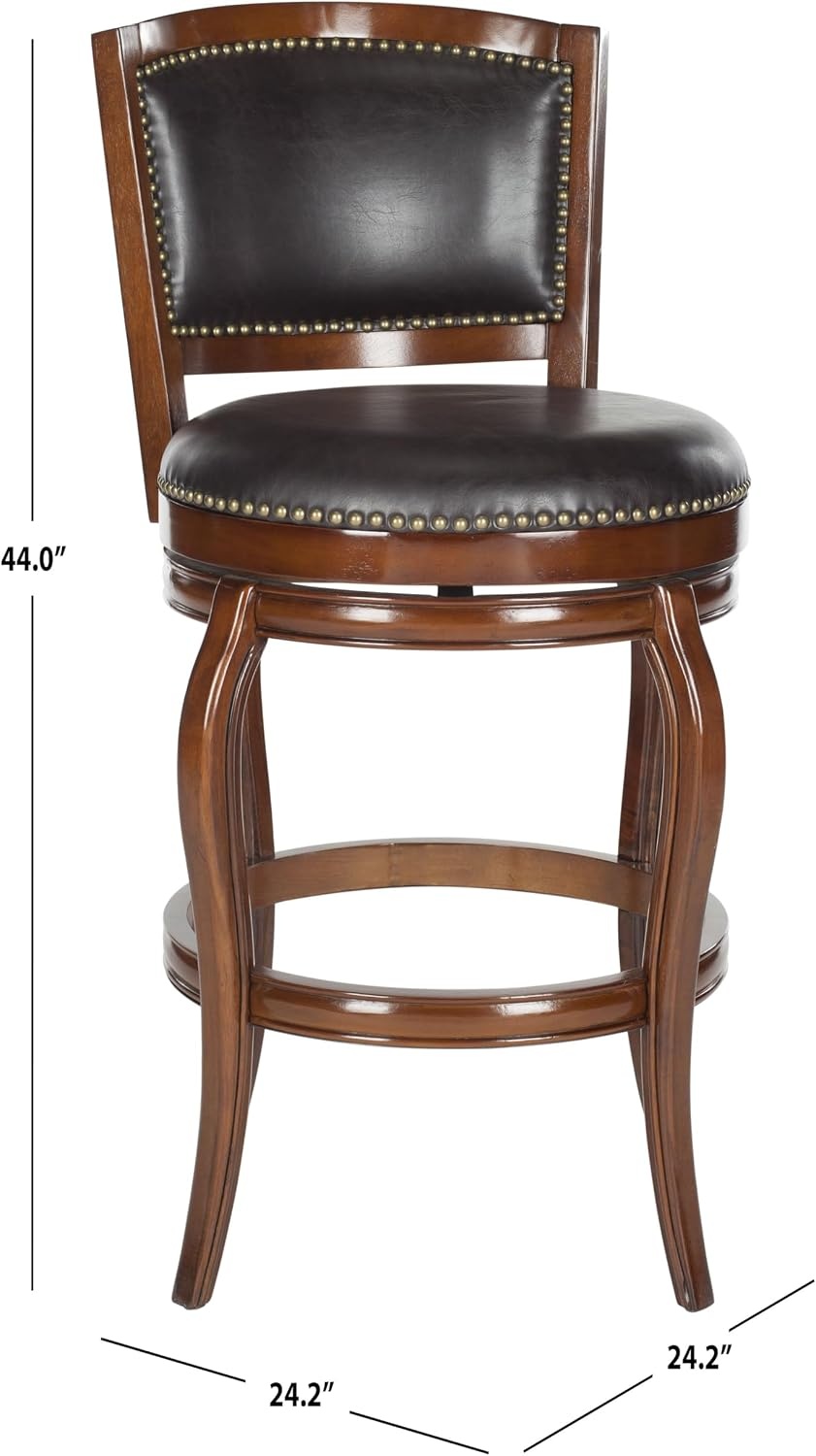 image:imageSafavieh Home Collection Pasquale Walnut 29inch Bar StoolWalnutBrown