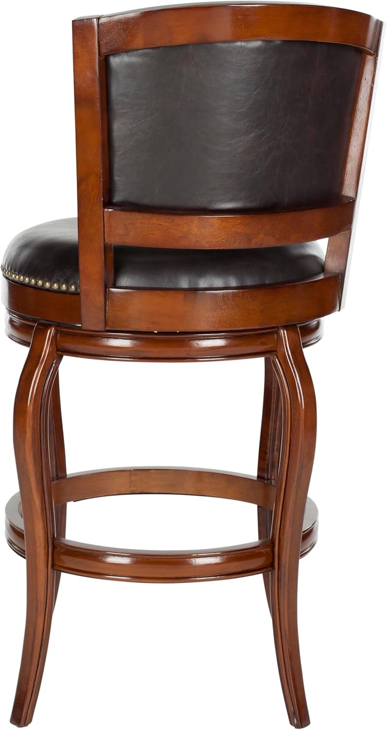 image:imageSafavieh Home Collection Pasquale Walnut 29inch Bar StoolWalnutBrown