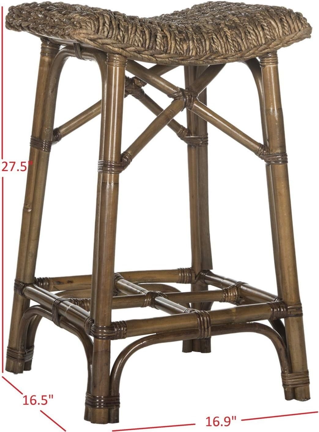 image:imageSafavieh Home Collection Ramiro Natural Brown Wicker Barstool