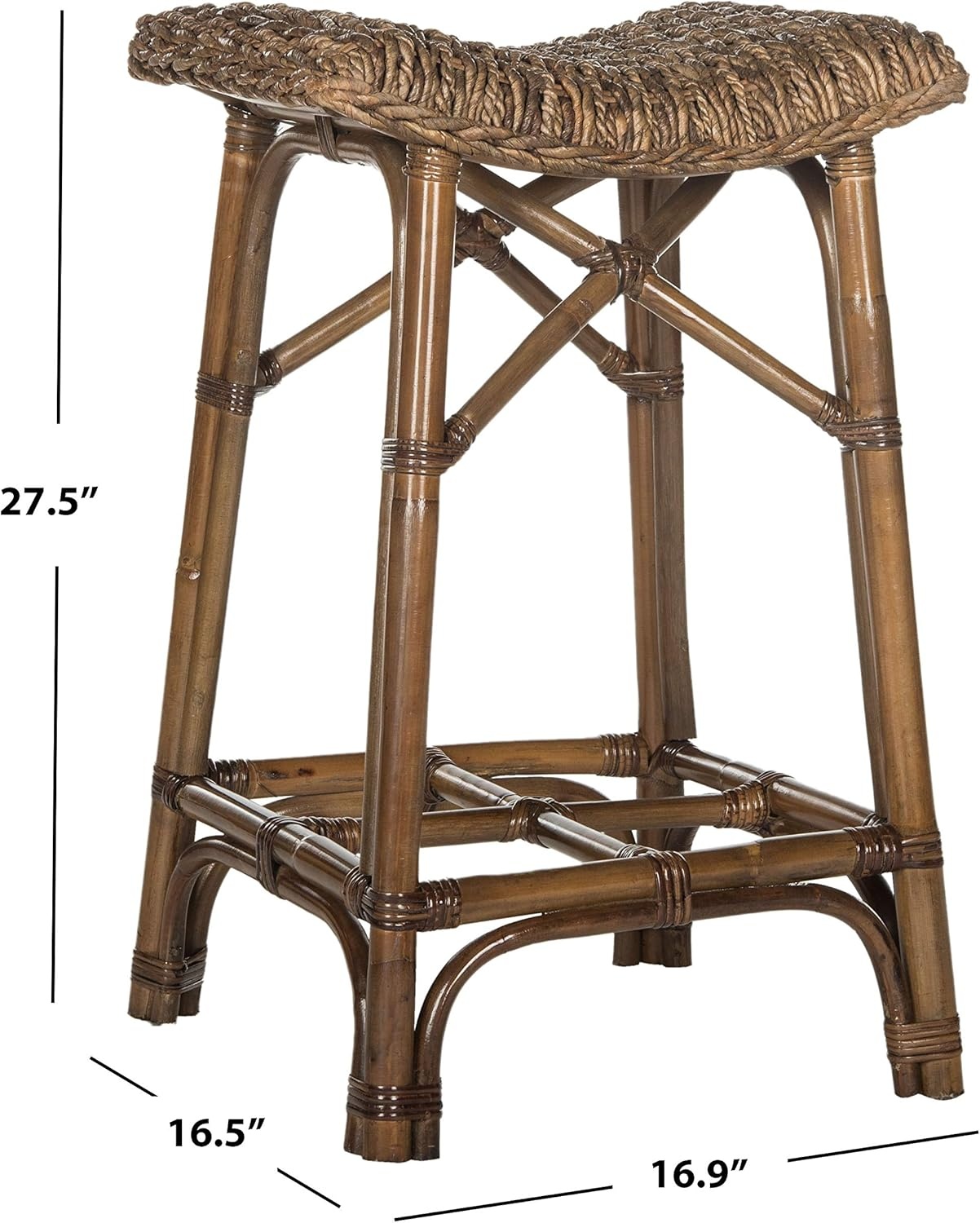 image:imageSafavieh Home Collection Ramiro Natural Brown Wicker Barstool
