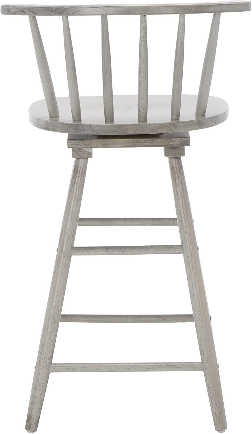 image:imageSafavieh Home Collection Ray Farmhouse Black Spindle Solid Wood 25inch Swivel Counter StoolGrey