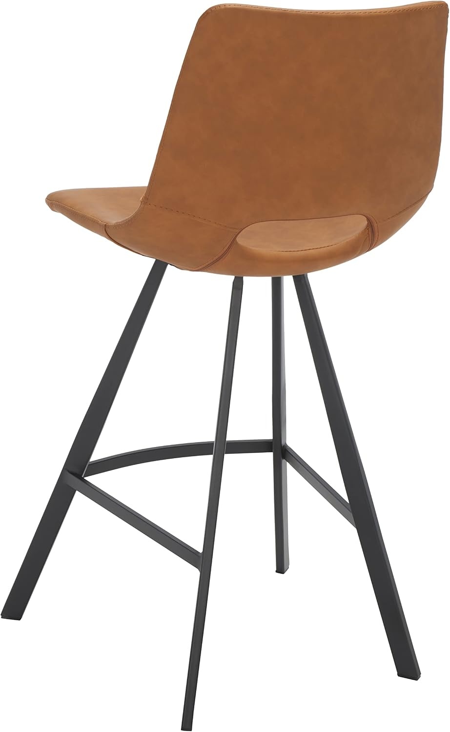 image:imageSafavieh Home Collection Raylee Cognac Brown Faux LeatherBlack 26inch Counter Stool