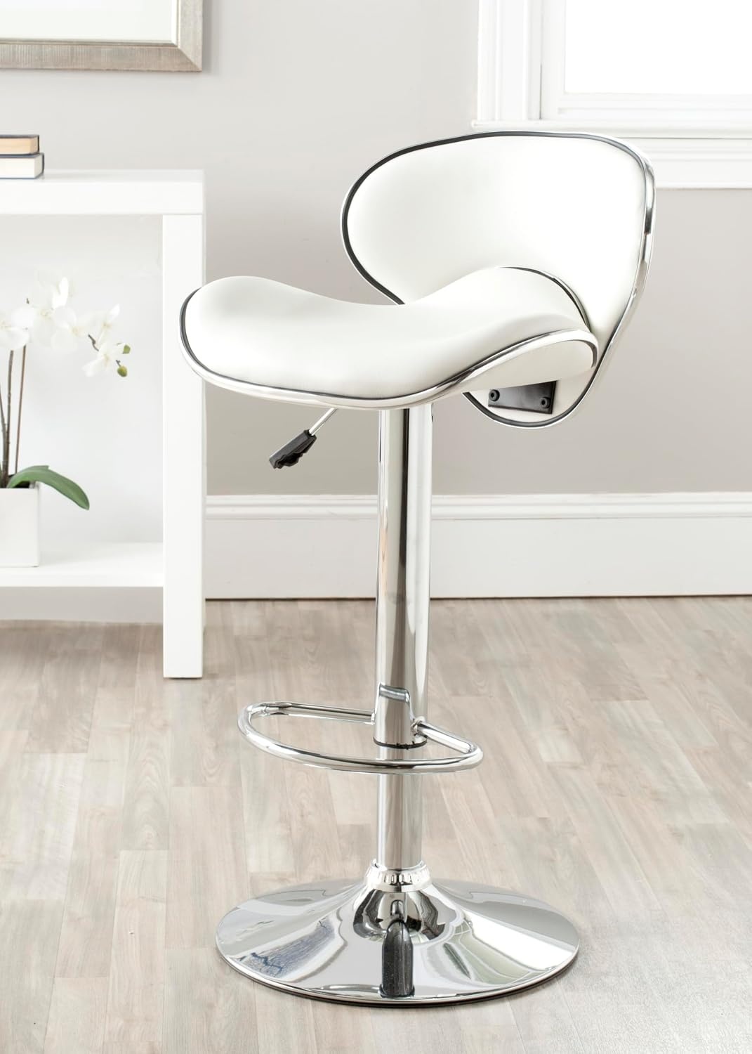 image:imageSafavieh Home Collection Shambi White Adjustable Swivel Gas Lift 24301inch Bar StoolWhite