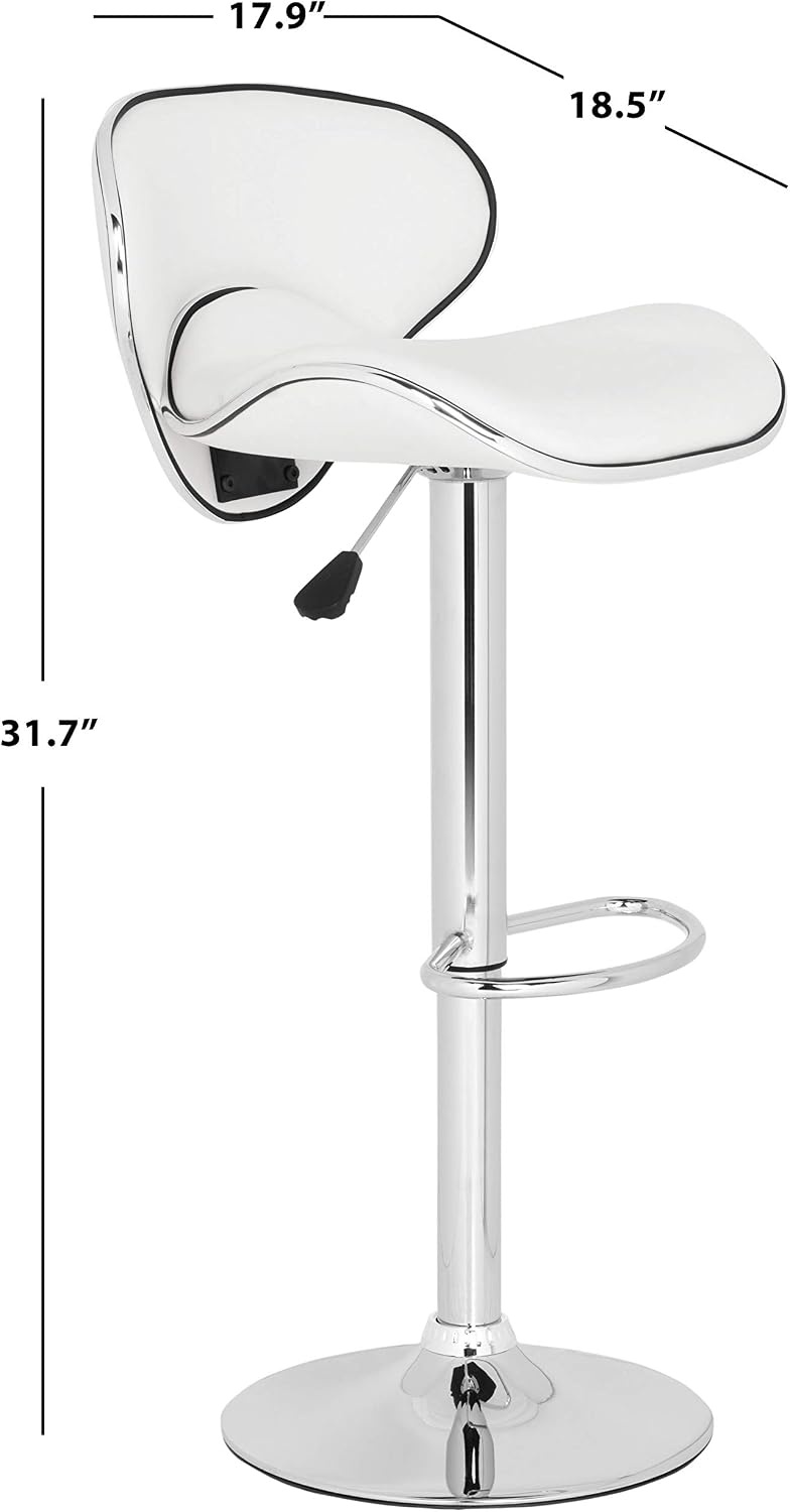 image:imageSafavieh Home Collection Shambi White Adjustable Swivel Gas Lift 24301inch Bar StoolWhite