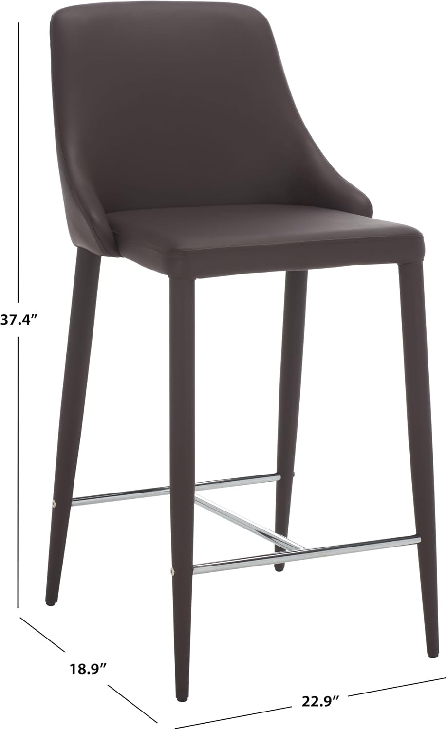 image:imageSafavieh Home Collection Summerset MidCentury Modern White Counter StoolBrown
