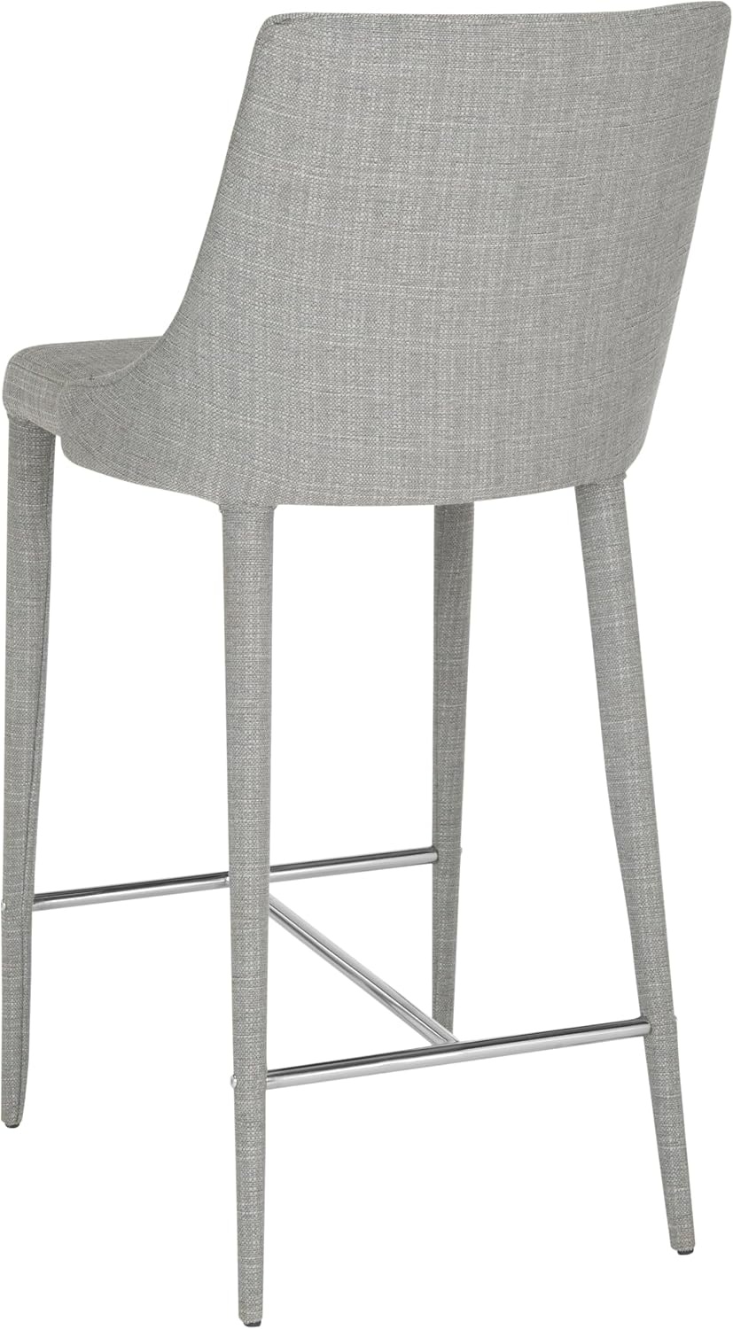 image:imageSafavieh Home Collection Summerset MidCentury Modern White Counter StoolGrey Linen