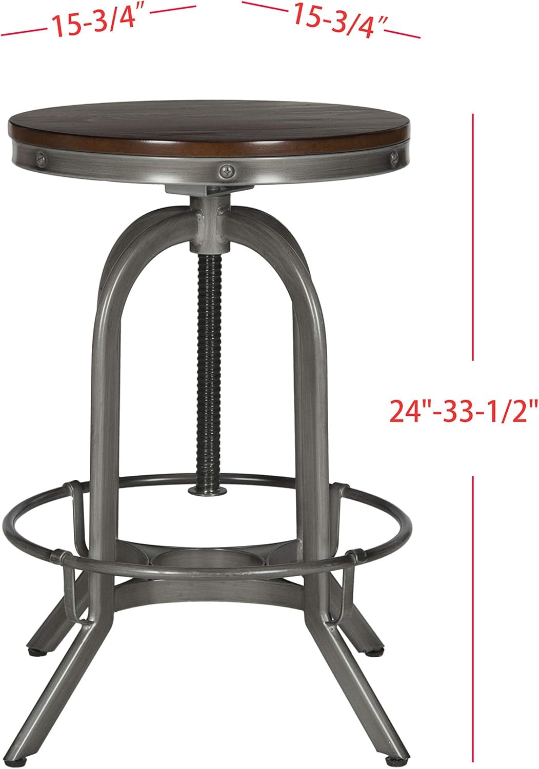 image:imageSafavieh Home Collection Wildomar Tan Swivel StoolBurnt Oak