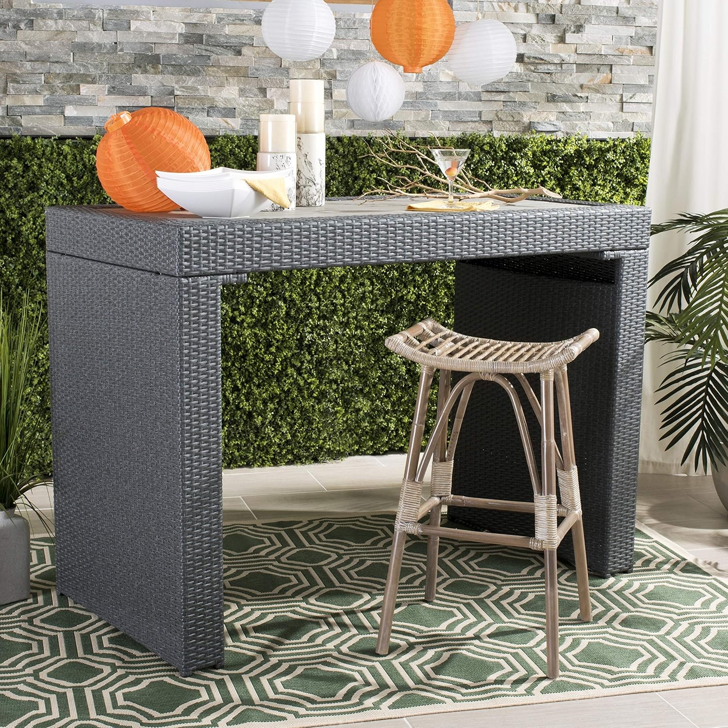 image:imageSafavieh Leda Bar Stool BrownWhite Grey