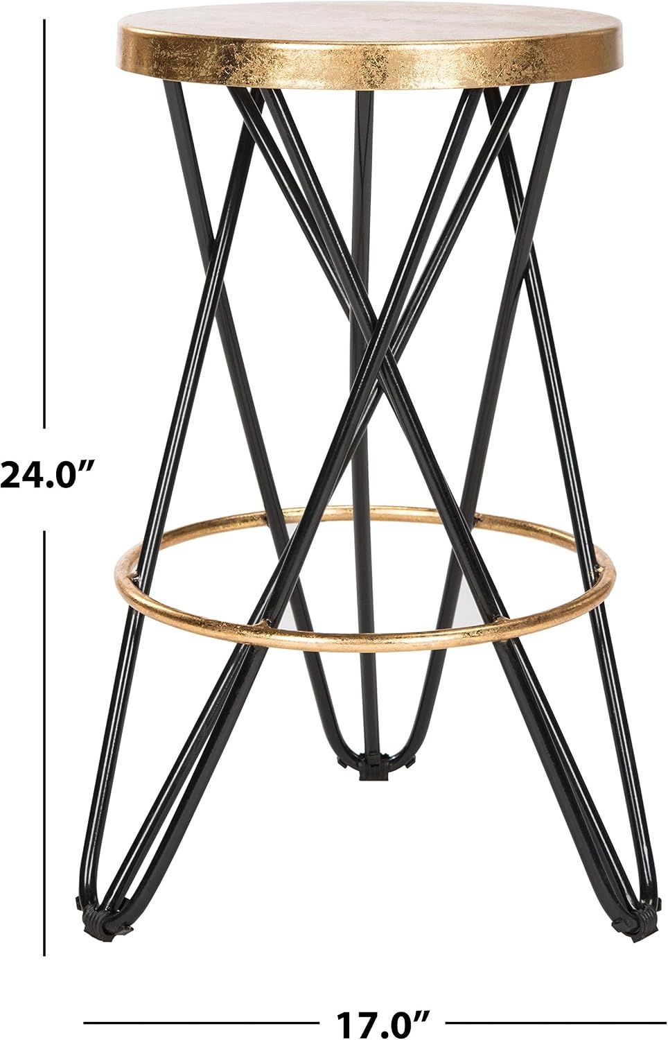 image:imageSafavieh Lorna Counter Bar Stool BlackGoldBlack Gold