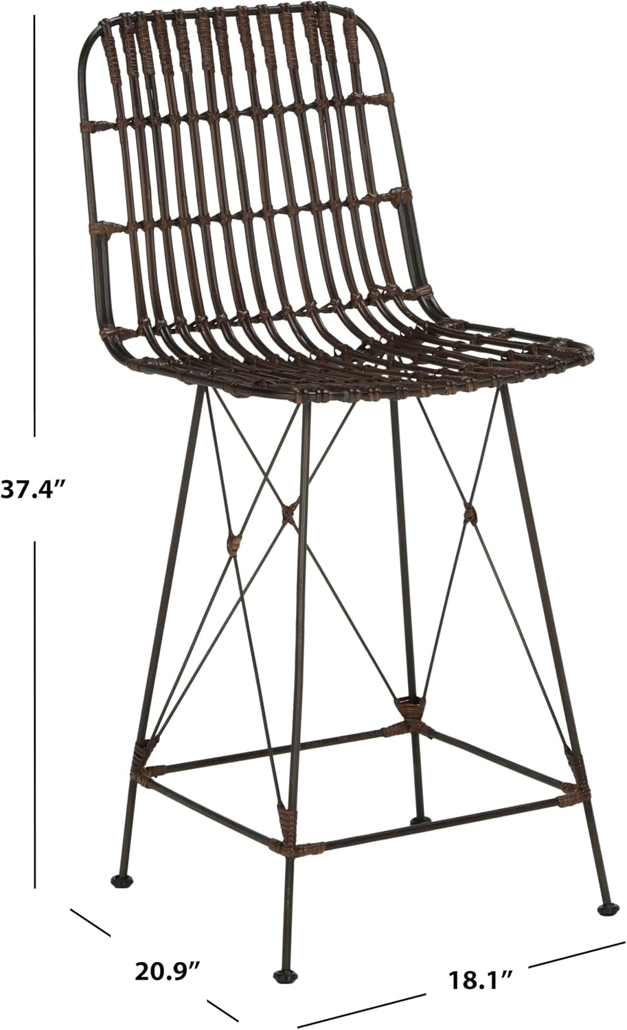 image:imageSafavieh Minerva Counter Stool BrownBlackBrown Black