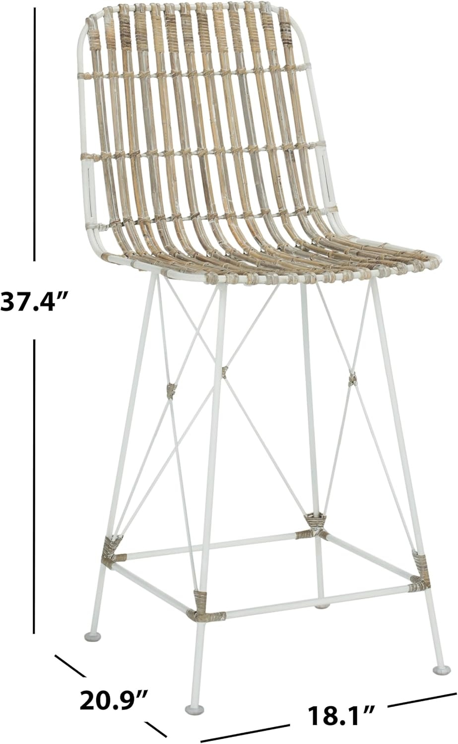 image:imageSafavieh Minerva Counter Stool BrownBlackWhite White