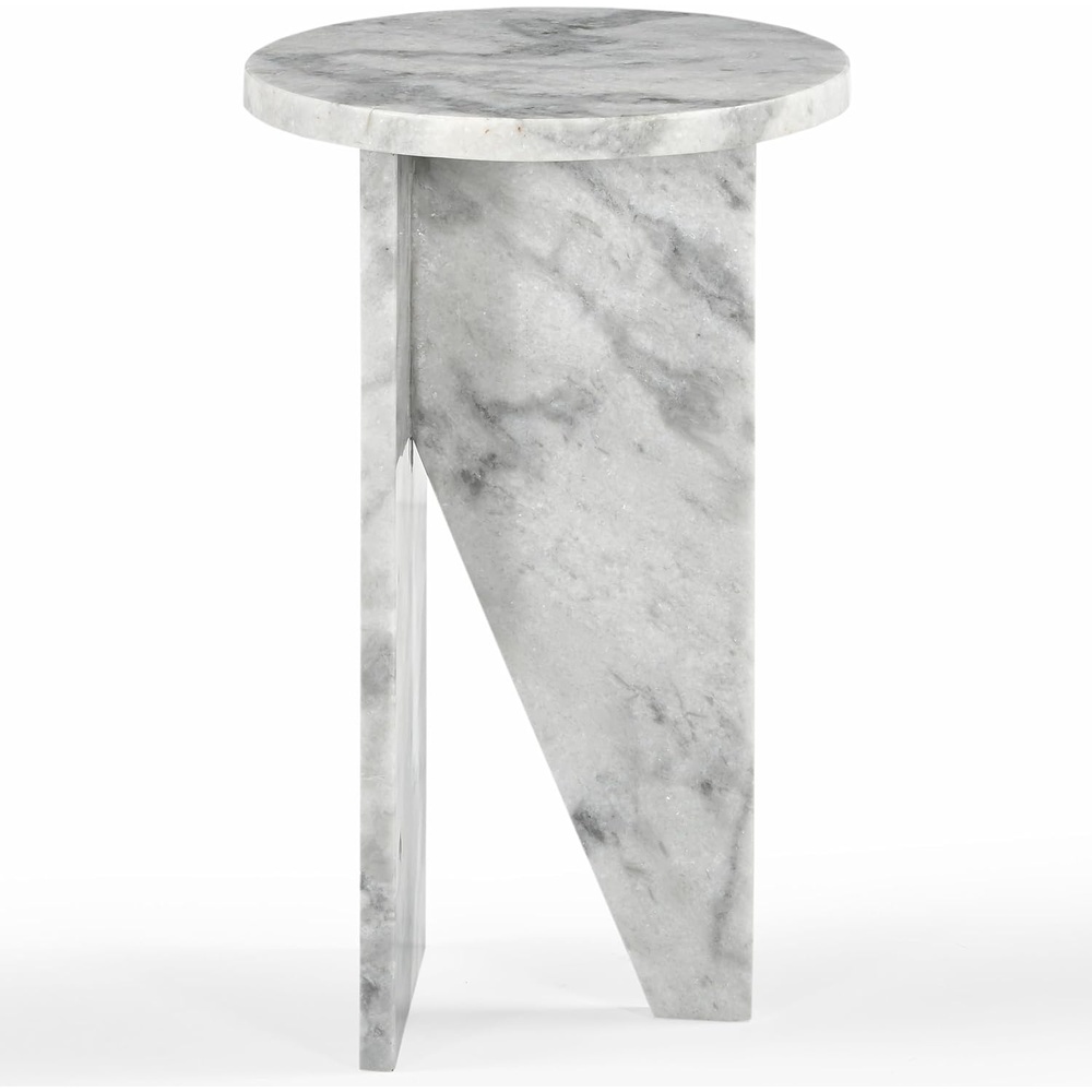 image:imageSAFAVIEH Couture Collection Devlin Black Marble Drink Table Fully AssembledWhite