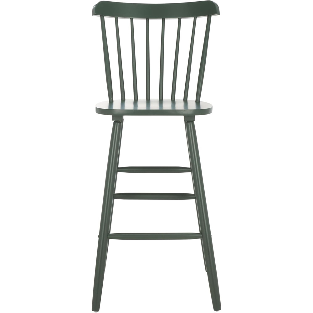 image:imageSAFAVIEH Furniture Galena Bar Stool Set of 2 Dusty Green Solid Wood Modern CleanLine Design Ideal for Kitchen Bar Area Dining Room 30 Seat Height BST8502FSET2Garden Green