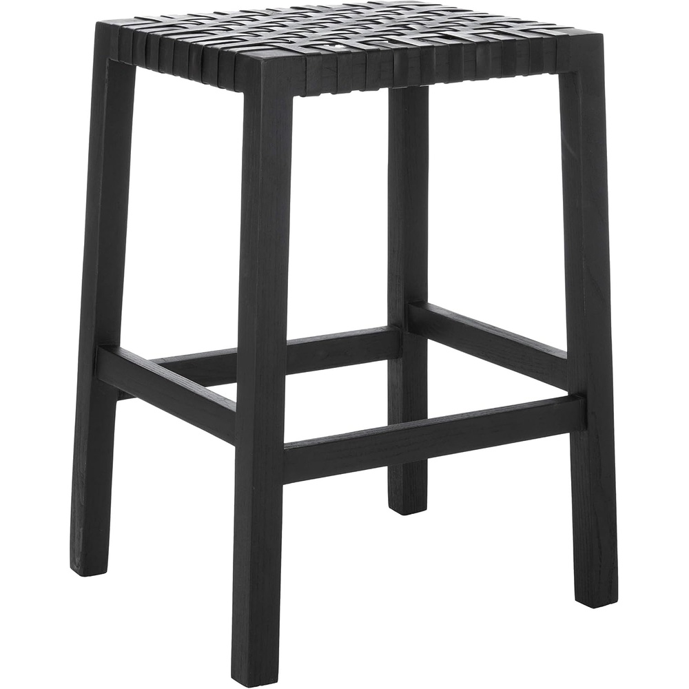 image:imageSAFAVIEH Home Capri Brown Wood and Leather 27inch Counter StoolBlack Black