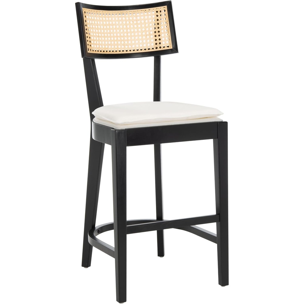 image:imageSAFAVIEH Home Collection Galway NavyNatural 27inch Seat Height Counter Stool for Kitchen Island Breakfast NookBlackNatural