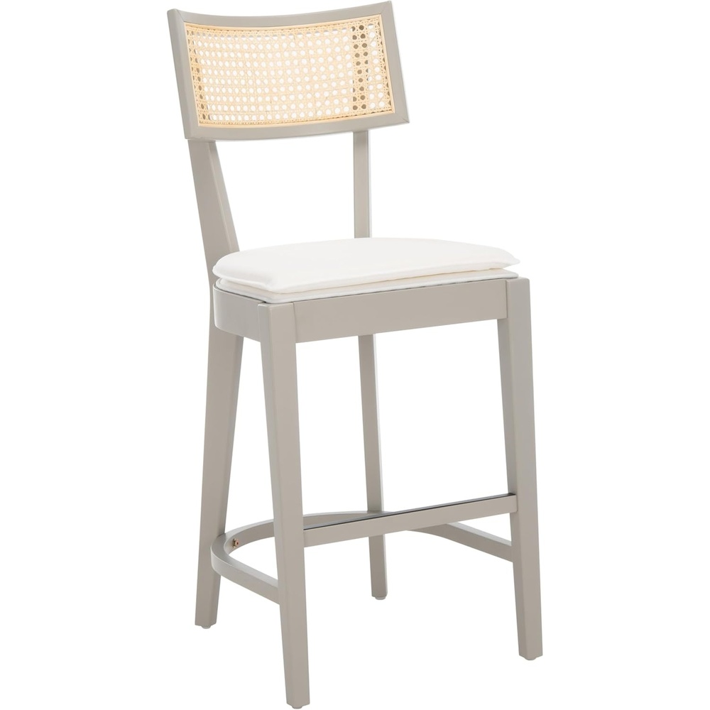 image:imageSAFAVIEH Home Collection Galway NavyNatural 27inch Seat Height Counter Stool for Kitchen Island Breakfast NookGreyNatural