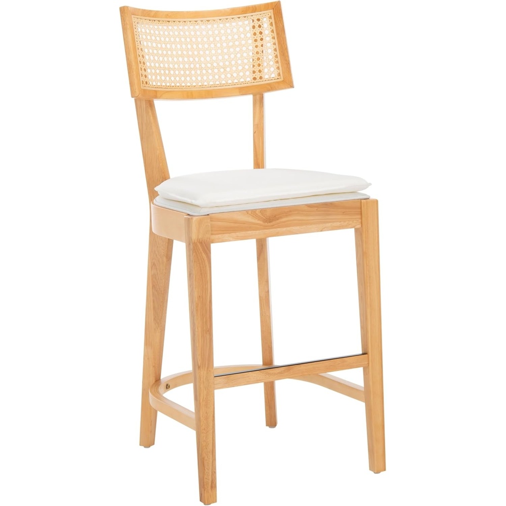 image:imageSAFAVIEH Home Collection Galway NavyNatural 27inch Seat Height Counter Stool for Kitchen Island Breakfast NookNatural