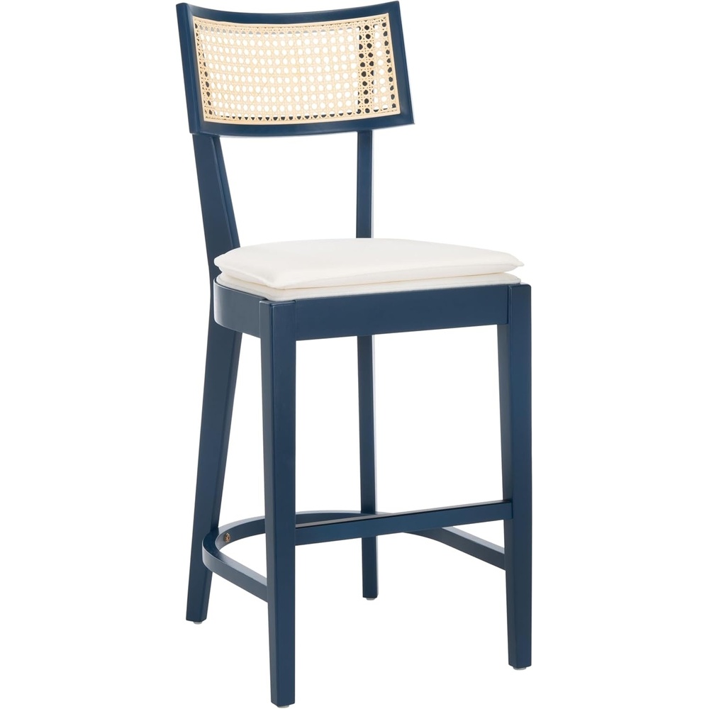 image:imageSAFAVIEH Home Collection Galway NavyNatural 27inch Seat Height Counter Stool for Kitchen Island Breakfast NookNavyNatural