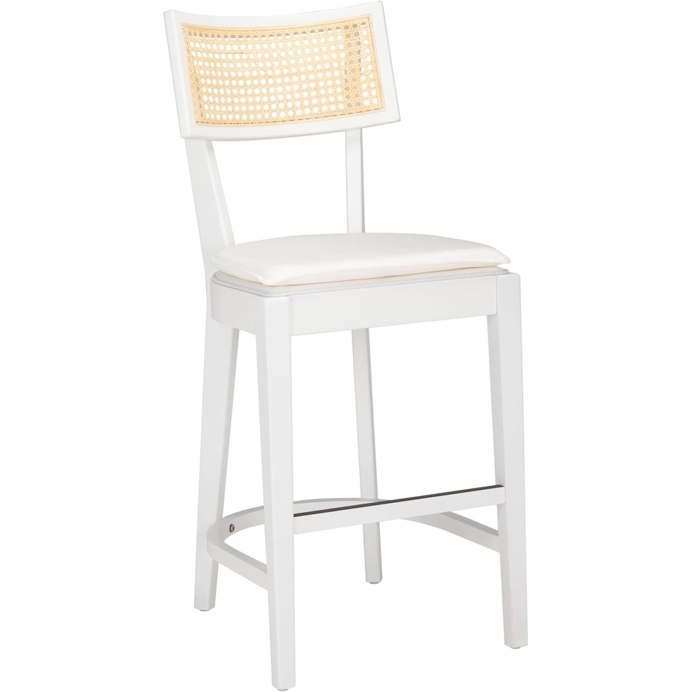 image:imageSAFAVIEH Home Collection Galway NavyNatural 27inch Seat Height Counter Stool for Kitchen Island Breakfast NookWhiteNatural