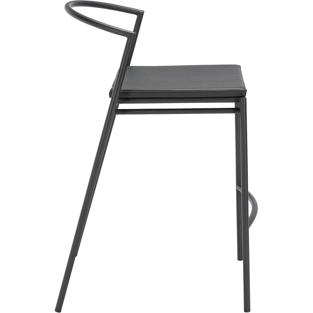image:imageSAFAVIEH Home Collection Knightley White Faux LeatherBlack 26inch Counter Stool Set of 2Black