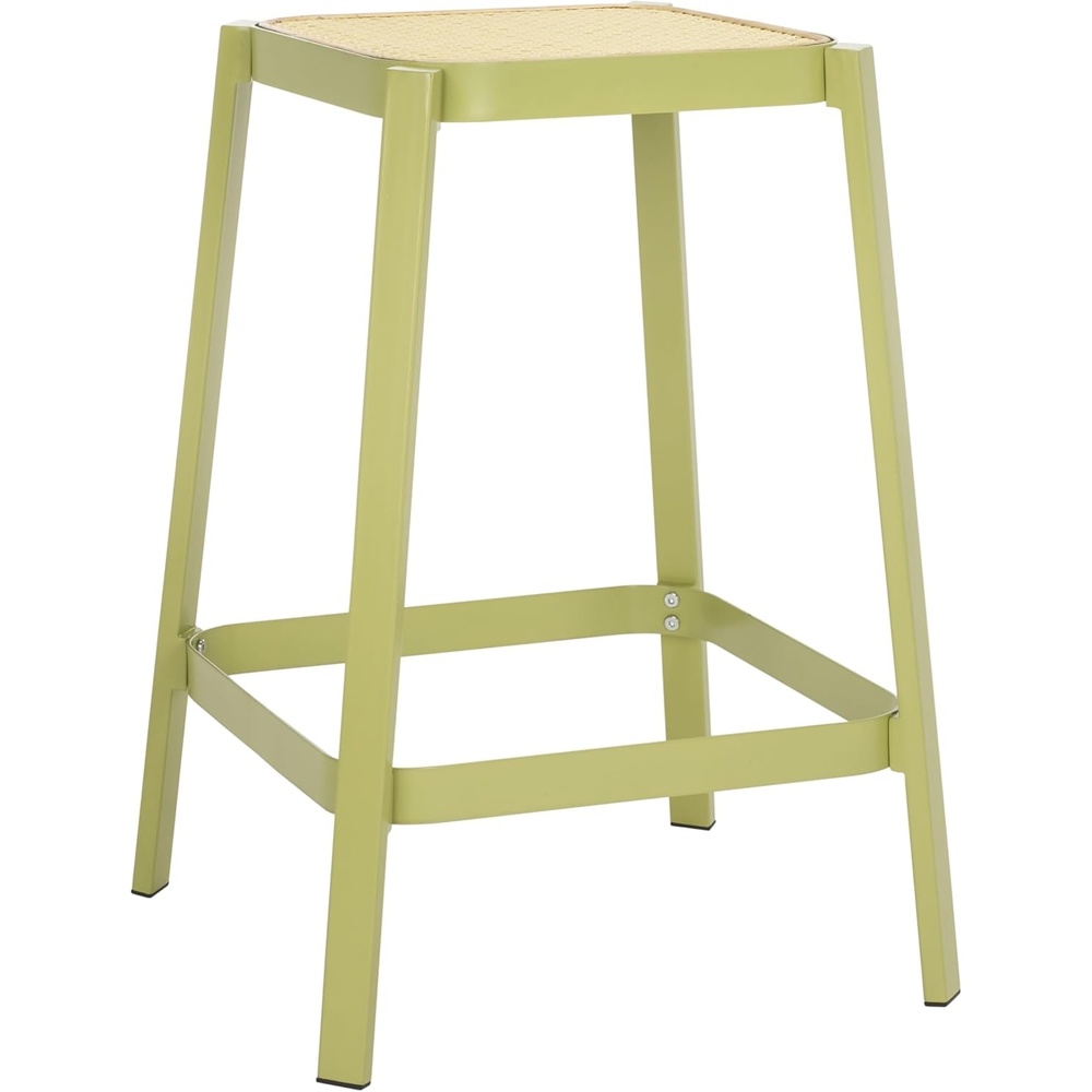 image:imageSAFAVIEH Home Collection Palmyra GreenNatural 24inch Seat Height Counter Stool for Kitchen Island Breakfast Nook