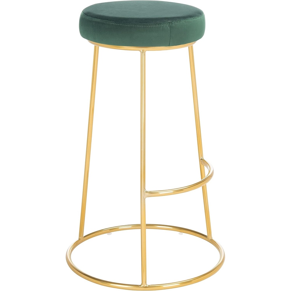 image:imageSAFAVIEH Home Collection Sabina Malachite Green VelvetGold 29inch Round Kitchen Breakfast Nook Dining Pub Bar StoolMalachite Green Gold