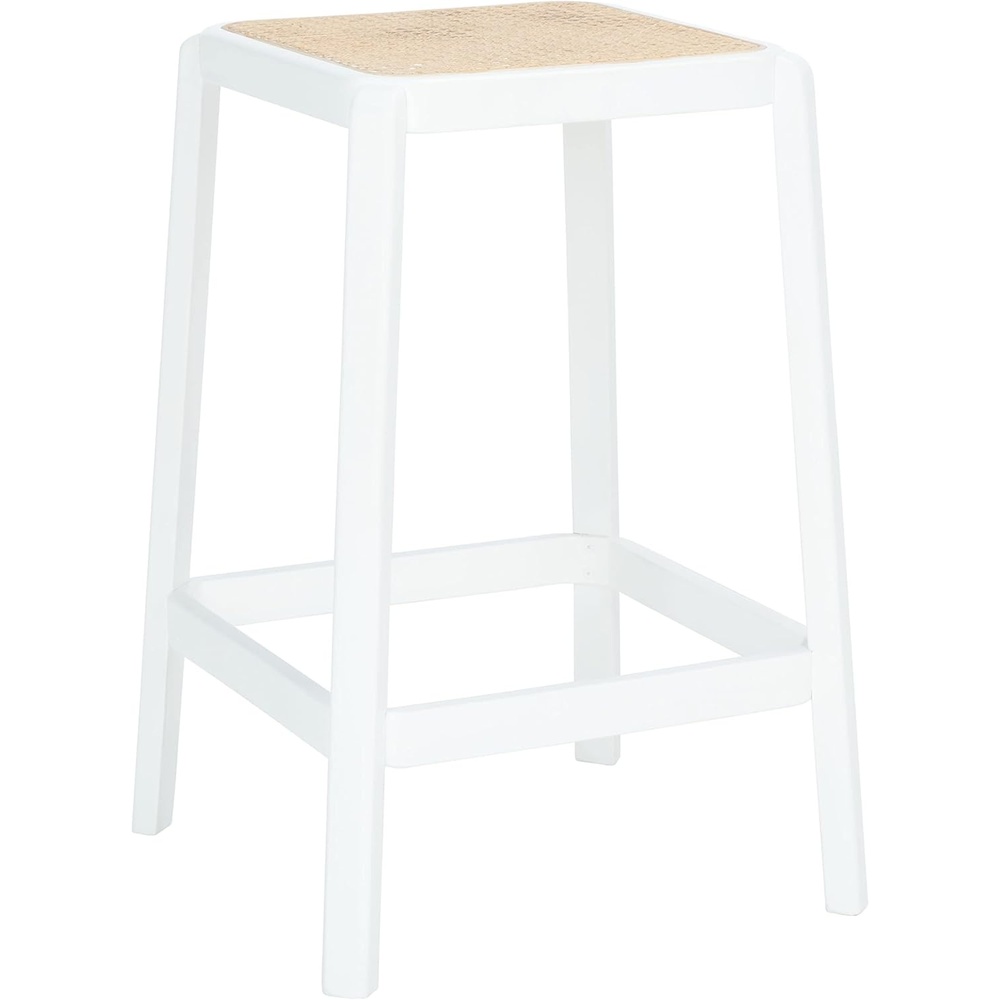 image:imageSAFAVIEH Home Collection Silus Black Backless Cane Solid Wood 25inch Counter Stool Fully AssembledWhiteNatural