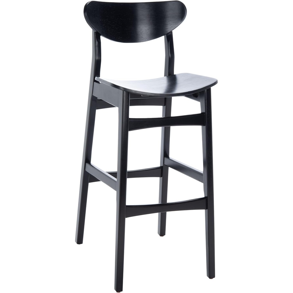 image:imageSAFAVIEH Home Collection Thaxton MidCentury Farmhouse Natural 30inch Bar Stool Set of 2Black