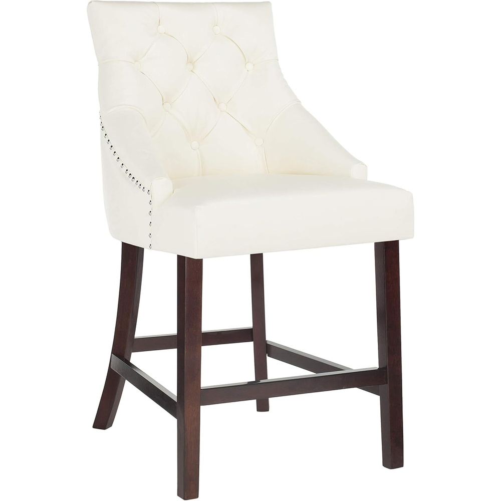 image:imageSafavieh Eleni Counter Stool BeigeEspressoWhite Espresso