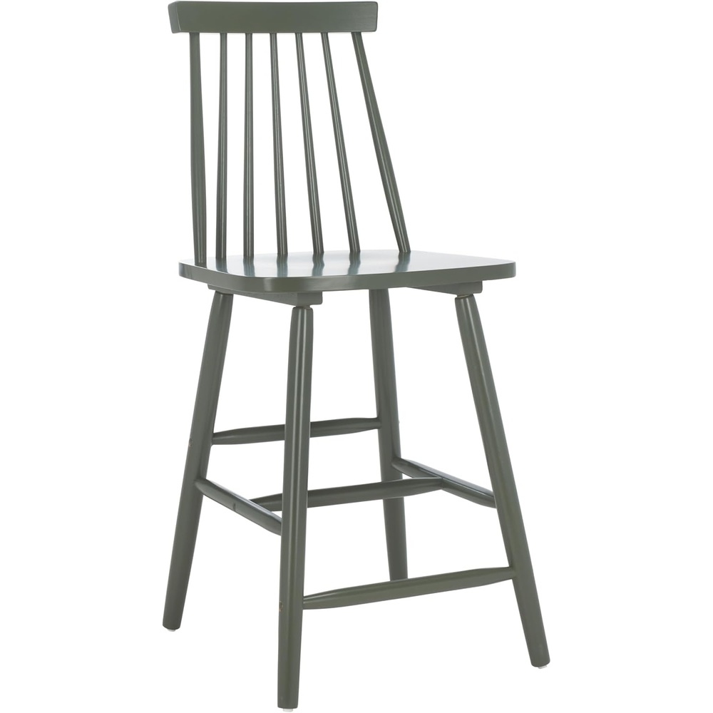 image:imageSafavieh Home Collection Beaufort Spindle Back Black Counter 24inch Stool Set of 2Dusty Green