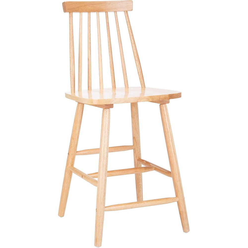 image:imageSafavieh Home Collection Beaufort Spindle Back Black Counter 24inch Stool Set of 2Natural
