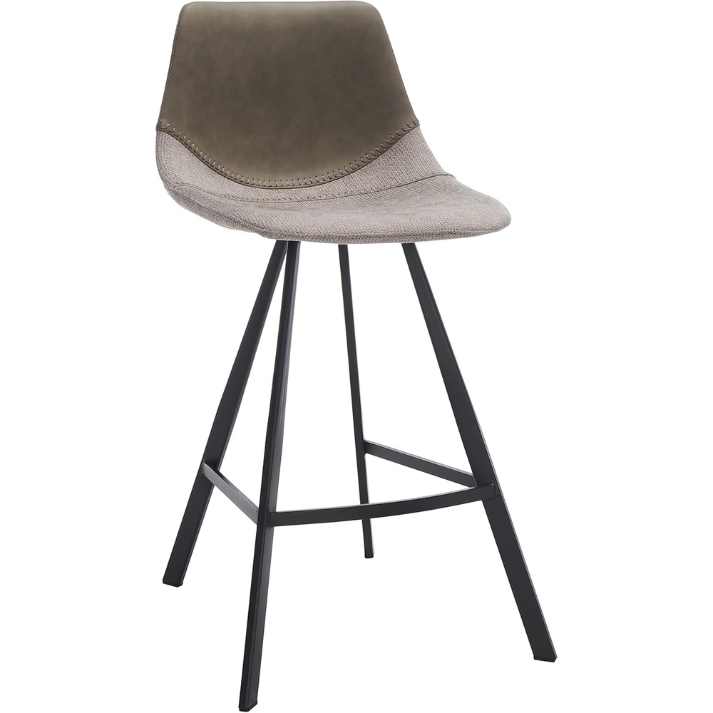 image:imageSafavieh Home Collection Granger Cognac Brown Faux LeatherBlack 26inch Counter StoolGreyBlack