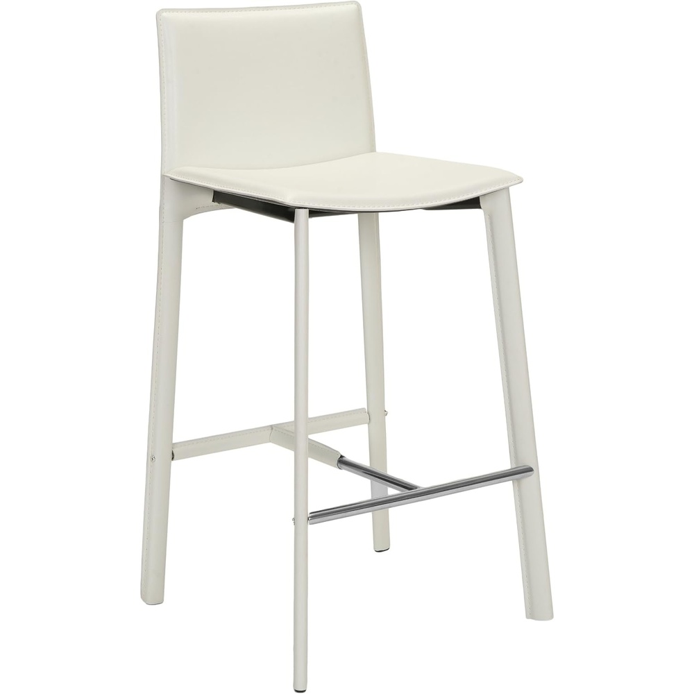 image:imageSafavieh Home Collection Janet MidCentury White Leather 30inch Bar Stool Set of 2White