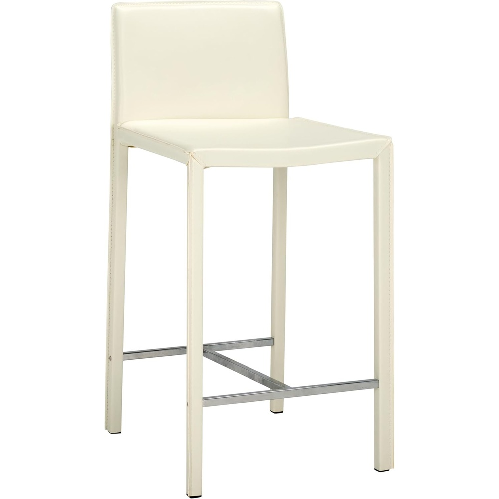 image:imageSafavieh Home Collection Jason White Leather 24inch Counter StoolWhite