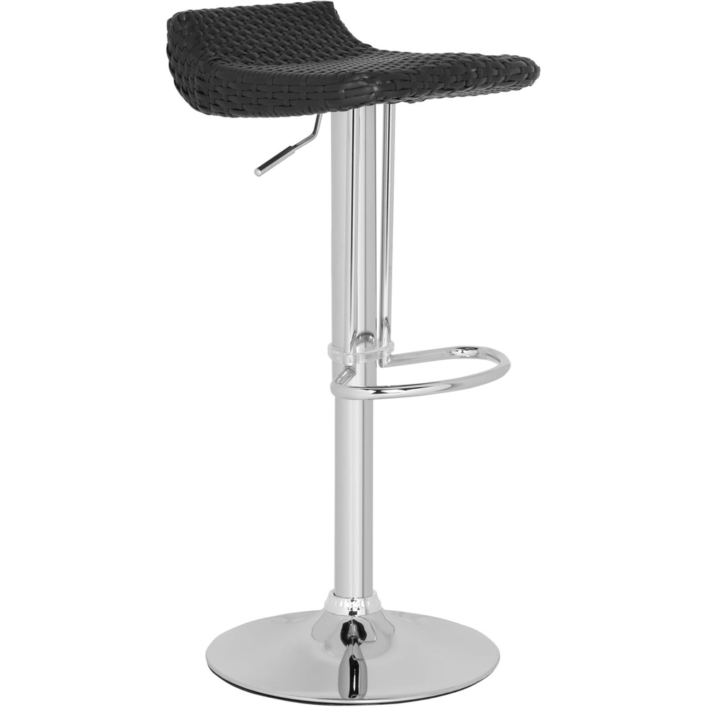 image:imageSafavieh Home Collection Juji Wicker Black Adjustable Swivel Gas Lift 24325inch Bar StoolBlack
