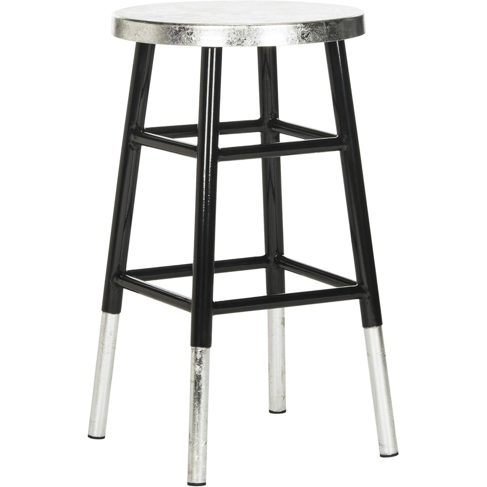 image:imageSafavieh Home Collection Kenzie Grey and Silver 24inch Counter StoolBlack  Silver
