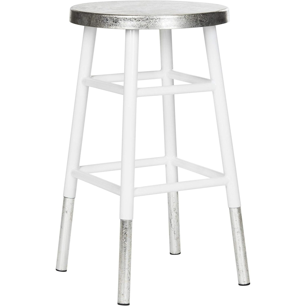 image:imageSafavieh Home Collection Kenzie Grey and Silver 24inch Counter StoolWhite  Silver