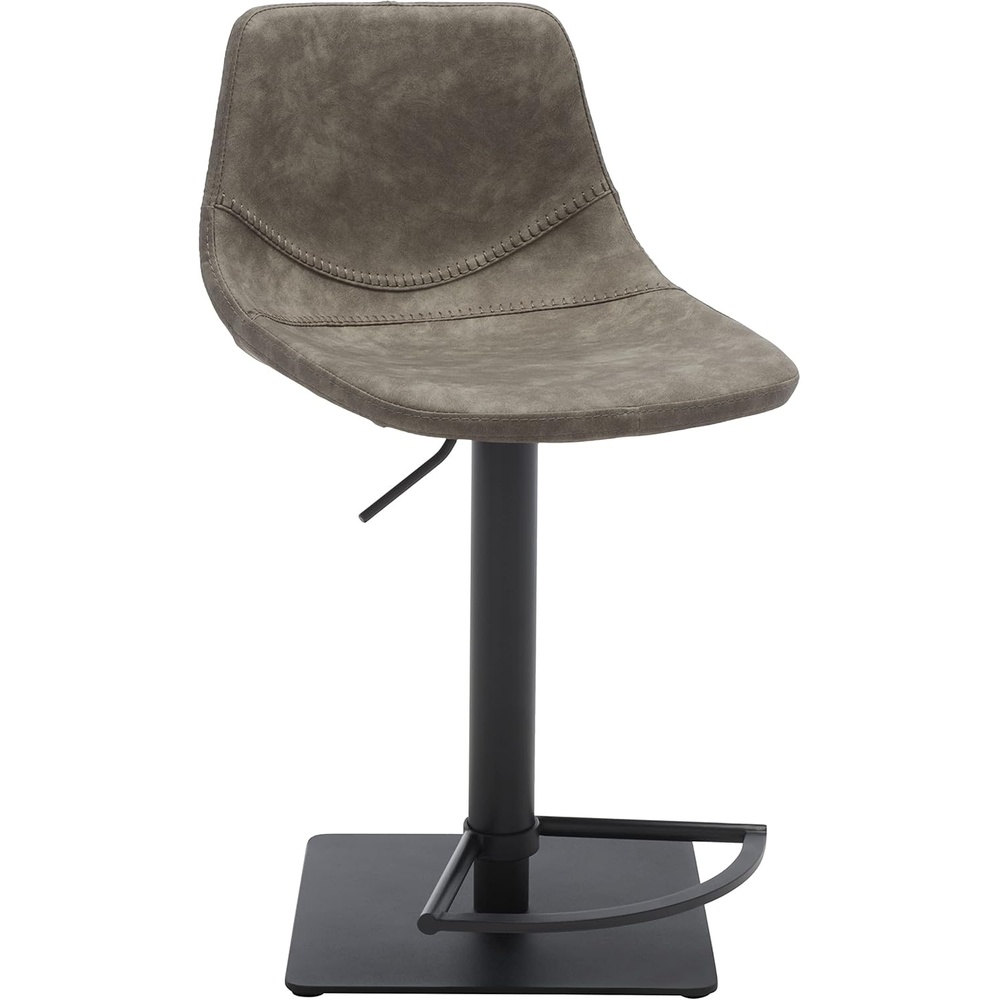 image:imageSafavieh Home Collection Kynlee Grey Faux LeatherBlack Gas Lift Adjustable Height Bar StoolGreyBlack