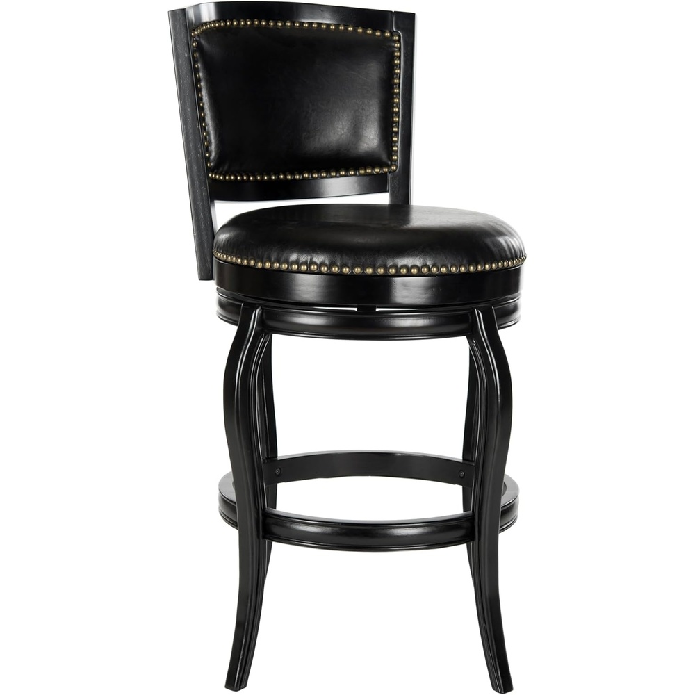image:imageSafavieh Home Collection Pasquale Walnut 29inch Bar StoolBlack