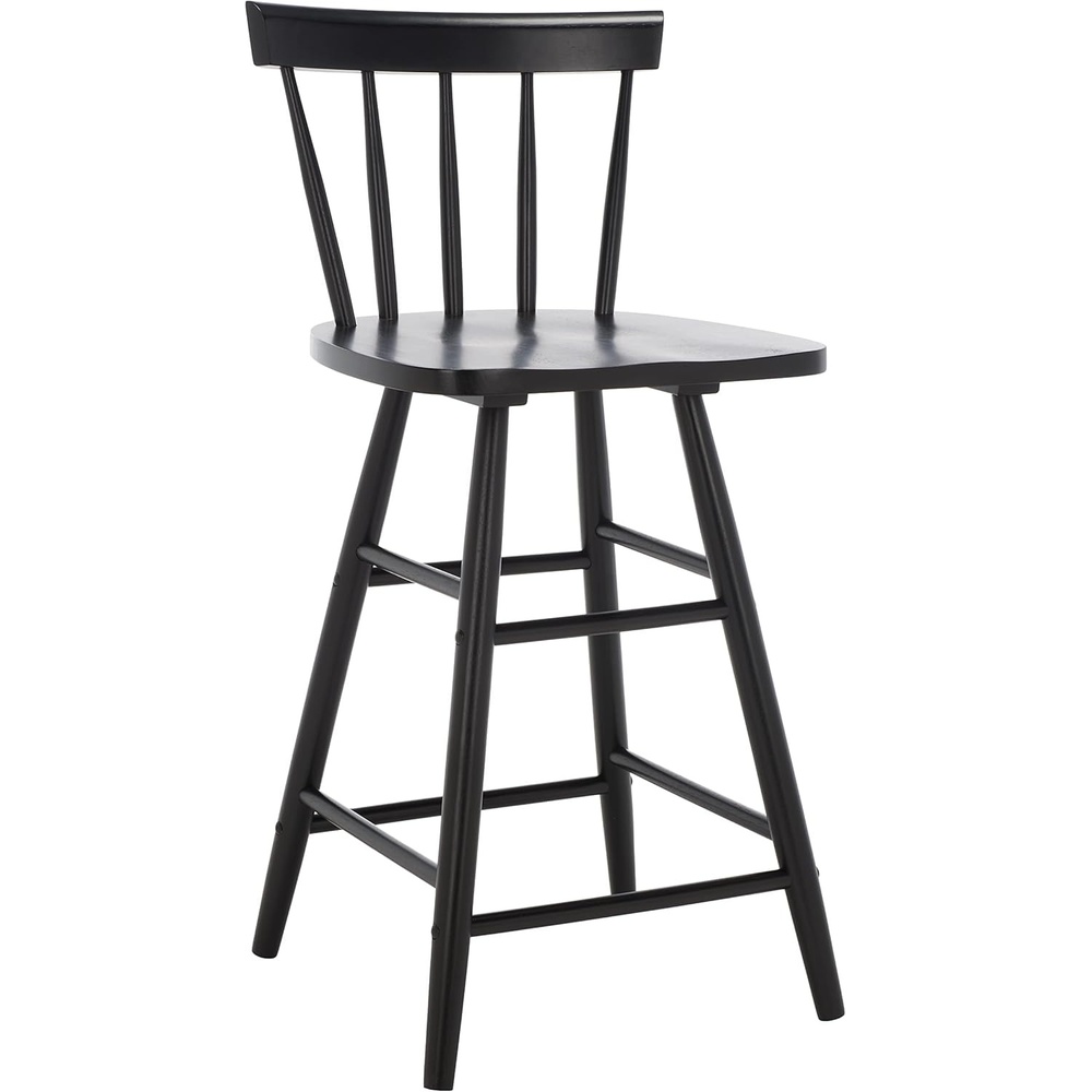 image:imageSafavieh Home Collection Tally Farmhouse Black Spindle Solid Wood 25inch Counter StoolBlack