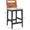SAFAVIEH Furniture – Darin Counter Stool – Brown & White – Solid Wood – Coastal Upholstered Design – Ideal for Kitchen, Bar Area, Dining Room – Fully Assembled (BST4001D)(Brown Weaving/Black/White Cushion)