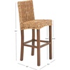 SAFAVIEH Furniture – Tobie Rattan Bar Stool – 17.7″ Seat Height – Grey White-Wash – Mango Wood – Coastal Rattan-Seat Design – Ideal for Kitchen, Bar Area, Dining Room – Fully Assembled (BST6500B)(Honey Brown Wash)