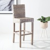 SAFAVIEH Furniture – Tobie Rattan Bar Stool – 17.7″ Seat Height – Grey White-Wash – Mango Wood – Coastal Rattan-Seat Design – Ideal for Kitchen, Bar Area, Dining Room – Fully Assembled (BST6500B)(White Washed / White Washed)