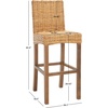 SAFAVIEH Furniture – Tobie Rattan Bar Stool – 17.7″ Seat Height – Grey White-Wash – Mango Wood – Coastal Rattan-Seat Design – Ideal for Kitchen, Bar Area, Dining Room – Fully Assembled (BST6500B)(Natural / Natural)