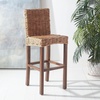 SAFAVIEH Furniture – Tobie Rattan Bar Stool – 17.7″ Seat Height – Grey White-Wash – Mango Wood – Coastal Rattan-Seat Design – Ideal for Kitchen, Bar Area, Dining Room – Fully Assembled (BST6500B)(Honey Brown Wash)